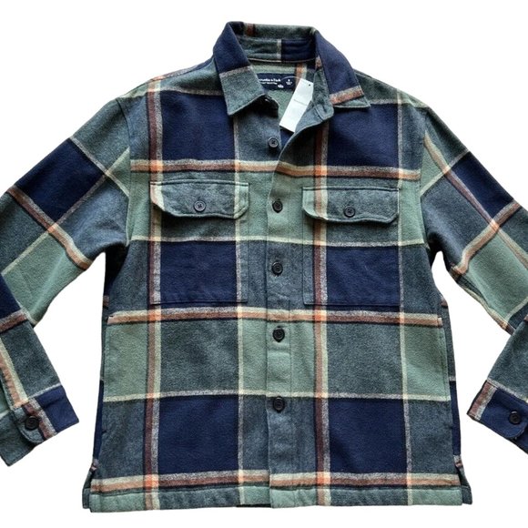 Abercrombie & Fitch Jackets & Coats Abercrombie Fitch Mens Heavyweight Flannel Shirt Jacket